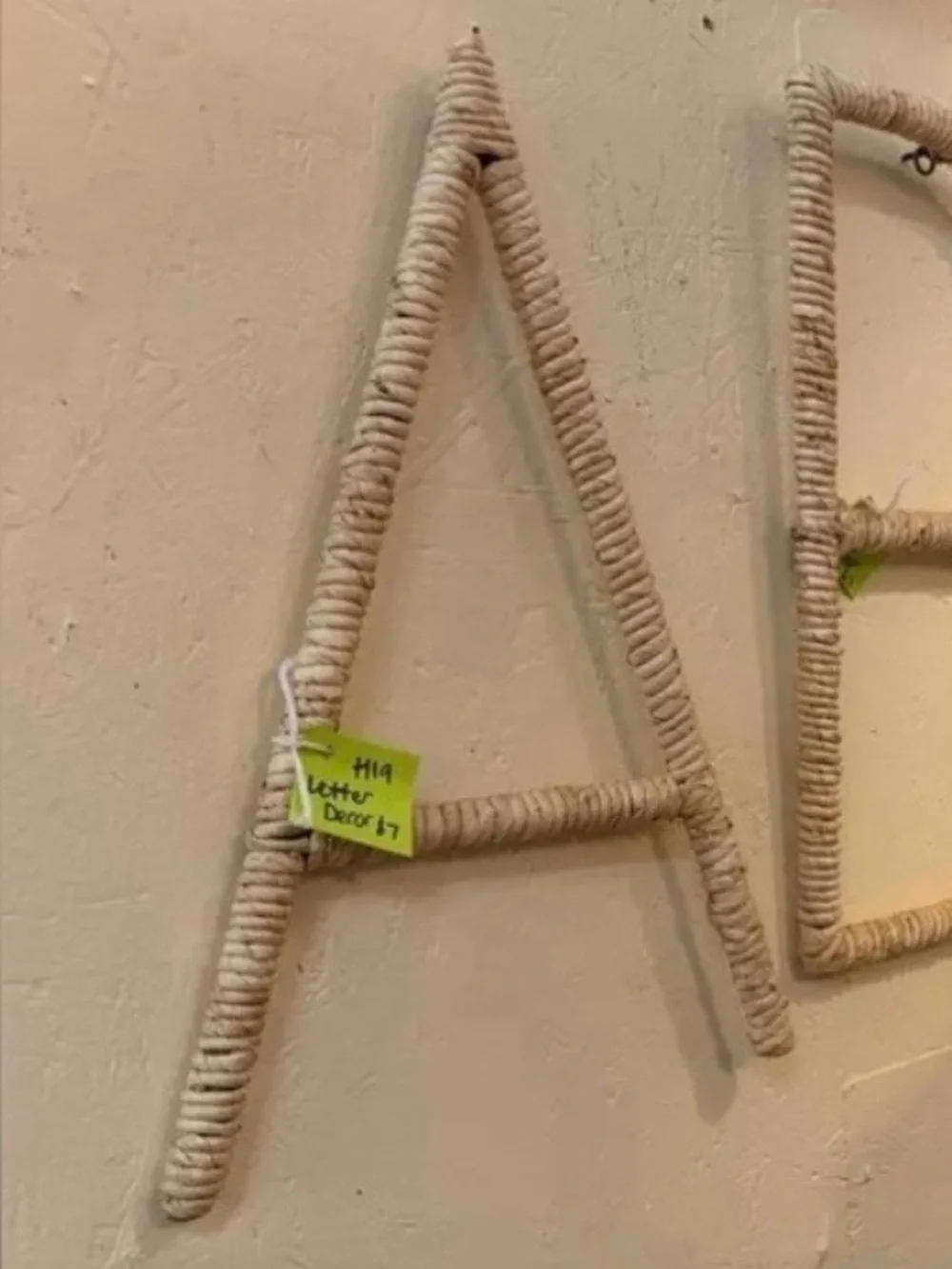 Woven Wall Letter A - Decorative Home Accent